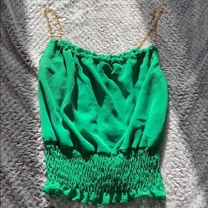 Baby phat crop top with gold chain straps